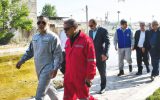 نماینده وزیر نفت و هیئت همراه از مناطق در معرض سیلاب آبادان و خرمشهر بازدید کردند